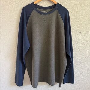 Orvis Long Sleeve Shirt Size XL EUC Blue & Gray Crewneck